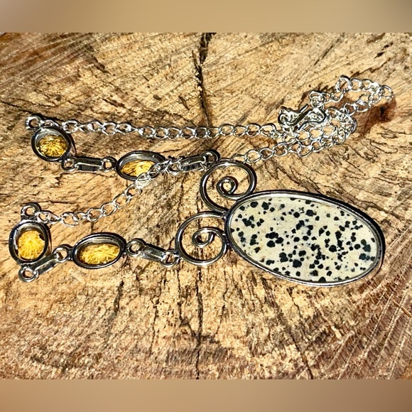 Dalmation Jasper Pendant Necklace 16-17” - Picture 12 of 12